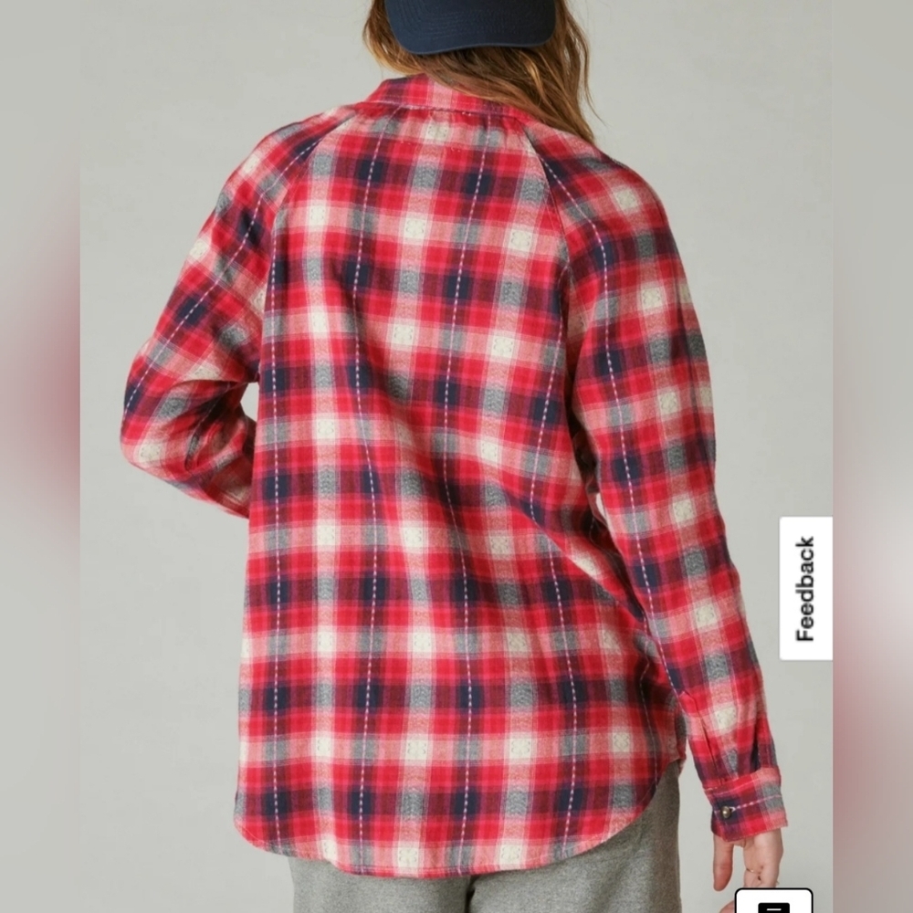 Lucky Brand Oversized Plaid Tunic - Picture 3 of 9